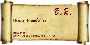 Bede Ramón névjegykártya